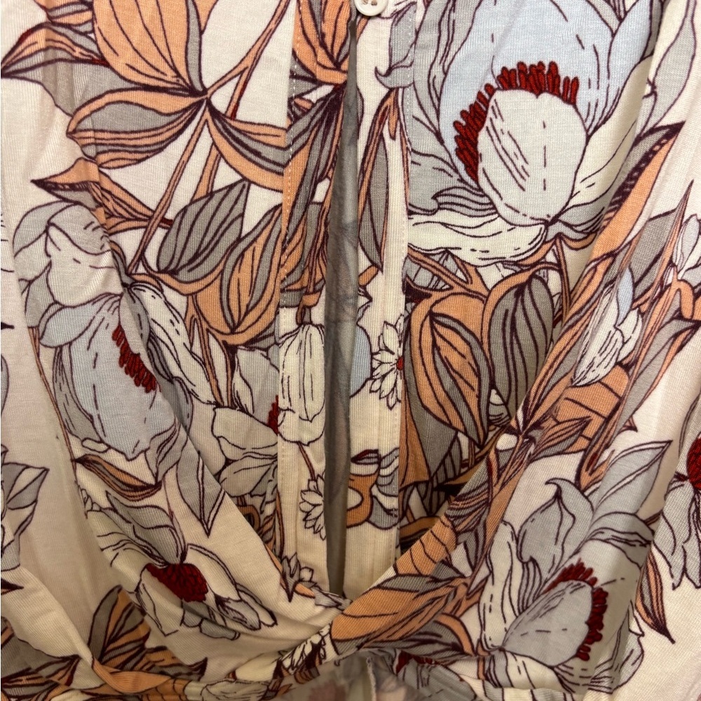 Free People Floral Blouse in White and Pink - Picture 8 of 11